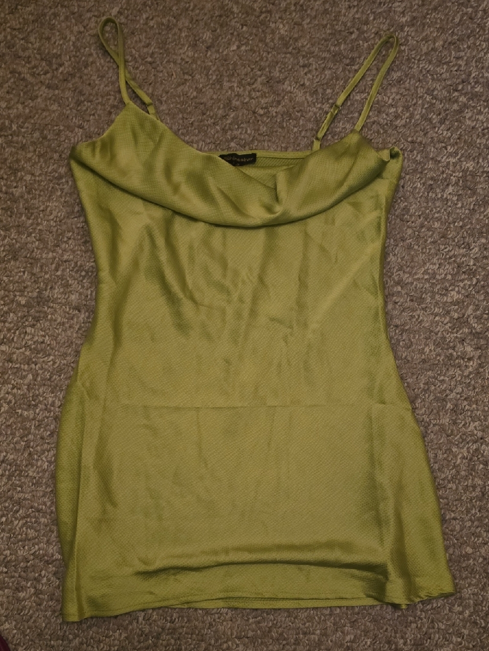 Olive Green Cowl Neck Camisole Dress
